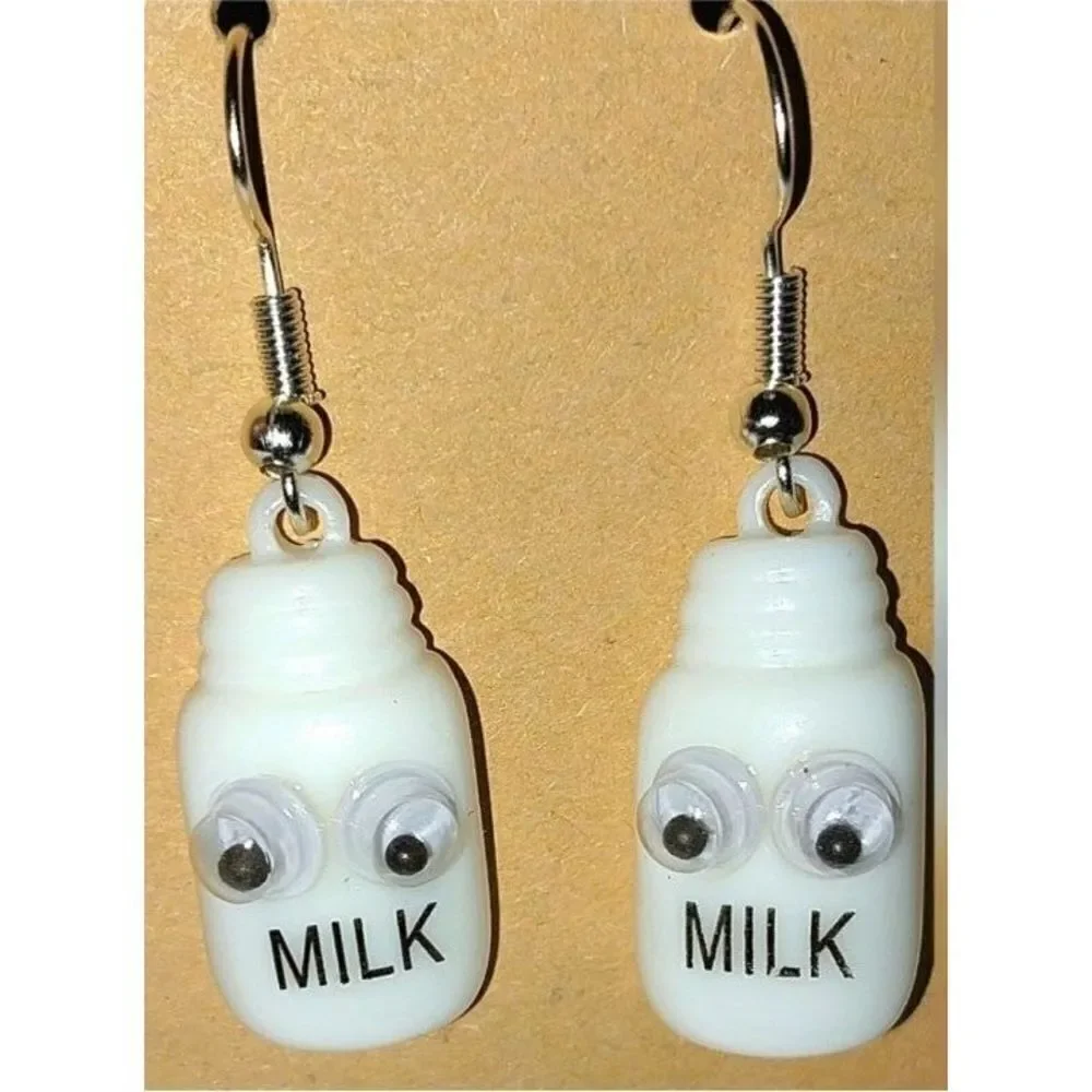 Handmade Super cute milk earrings